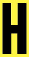 21JE43 Letter Label, H, Black/Yellow