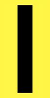 21JE44 Letter Label, I, Black/Yellow