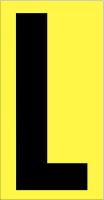 21JE47 Letter Label, L, Black/Yellow