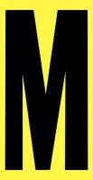 21JE48 Letter Label, M, Black/Yellow