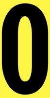 21JE50 Letter Label, O, Black/Yellow