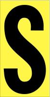 21JE54 Letter Label, S, Black/Yellow