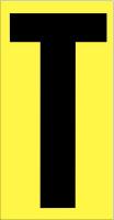 21JE55 Letter Label, T, Black/Yellow