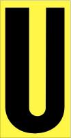 21JE56 Letter Label, U, Black/Yellow