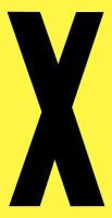 21JE59 Letter Label, X, Black/Yellow