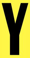 21JE60 Letter Label, Y, Black/Yellow
