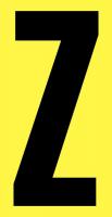 21JE61 Letter Label, Z, Black/Yellow