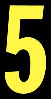 21JE67 Number Label, 5, Yellow/Black