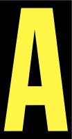 21JE72 Letter Label, A, Yellow/Black