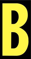 21JE73 Letter Label, B, Yellow/Black