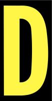 21JE75 Letter Label, D, Yellow/Black