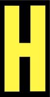 21JE79 Letter Label, H, Yellow/Black