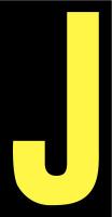 21JE81 Letter Label, J, Yellow/Black