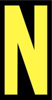 21JE85 Letter Label, N, Yellow/Black