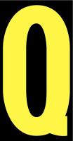 21JE88 Letter Label, Q, Yellow/Black