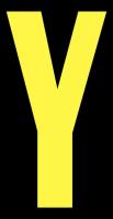 21JE96 Letter Label, Y, Yellow/Black
