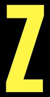 21JE97 Letter Label, Z, Yellow/Black