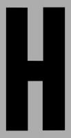 21JF16 Letter Label, H, Black/Silver