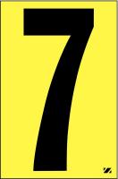 21JF78 Number Label, 7, Black/Yellow