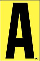 21JF81 Letter Label, A, Black/Yellow