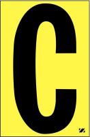 21JF83 Letter Label, C, Black/Yellow