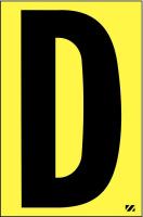 21JF84 Letter Label, D, Black/Yellow