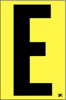21JF85 Letter Label, E, Black/Yellow