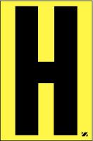 21JF88 Letter Label, H, Black/Yellow