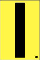 21JF89 Letter Label, I, Black/Yellow