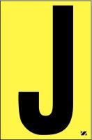 21JF90 Letter Label, J, Black/Yellow