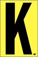 21JF91 Letter Label, K, Black/Yellow