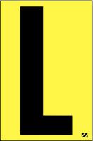 21JF92 Letter Label, L, Black/Yellow