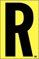 21JF98 Letter Label, R, Black/Yellow