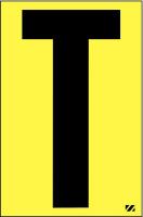 21JG01 Letter Label, T, Black/Yellow