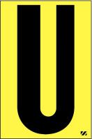 21JG02 Letter Label, U, Black/Yellow