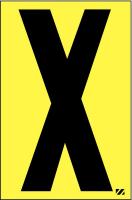 21JG05 Letter Label, X, Black/Yellow