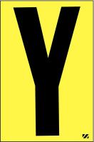 21JG06 Letter Label, Y, Black/Yellow