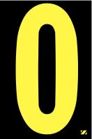 21JG08 Number Label, 0, Yellow/Black