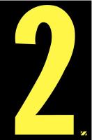 21JG10 Number Label, 2, Yellow/Black