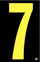 21JG15 Number Label, 7, Yellow/Black