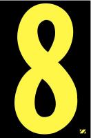 21JG16 Number Label, 8, Yellow/Black