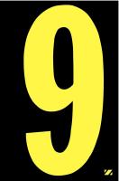 21JG17 Number Label, 9, Yellow/Black