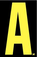 21JG18 Letter Label, A, Yellow/Black
