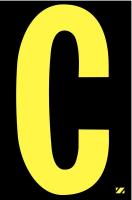 21JG20 Letter Label, C, Yellow/Black