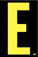 21JG22 Letter Label, E, Yellow/Black