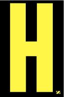 21JG25 Letter Label, H, Yellow/Black