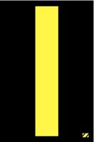 21JG26 Letter Label, I, Yellow/Black