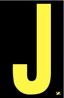 21JG27 Letter Label, J, Yellow/Black