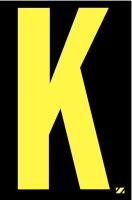 21JG28 Letter Label, K, Yellow/Black