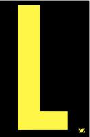 21JG29 Letter Label, L, Yellow/Black